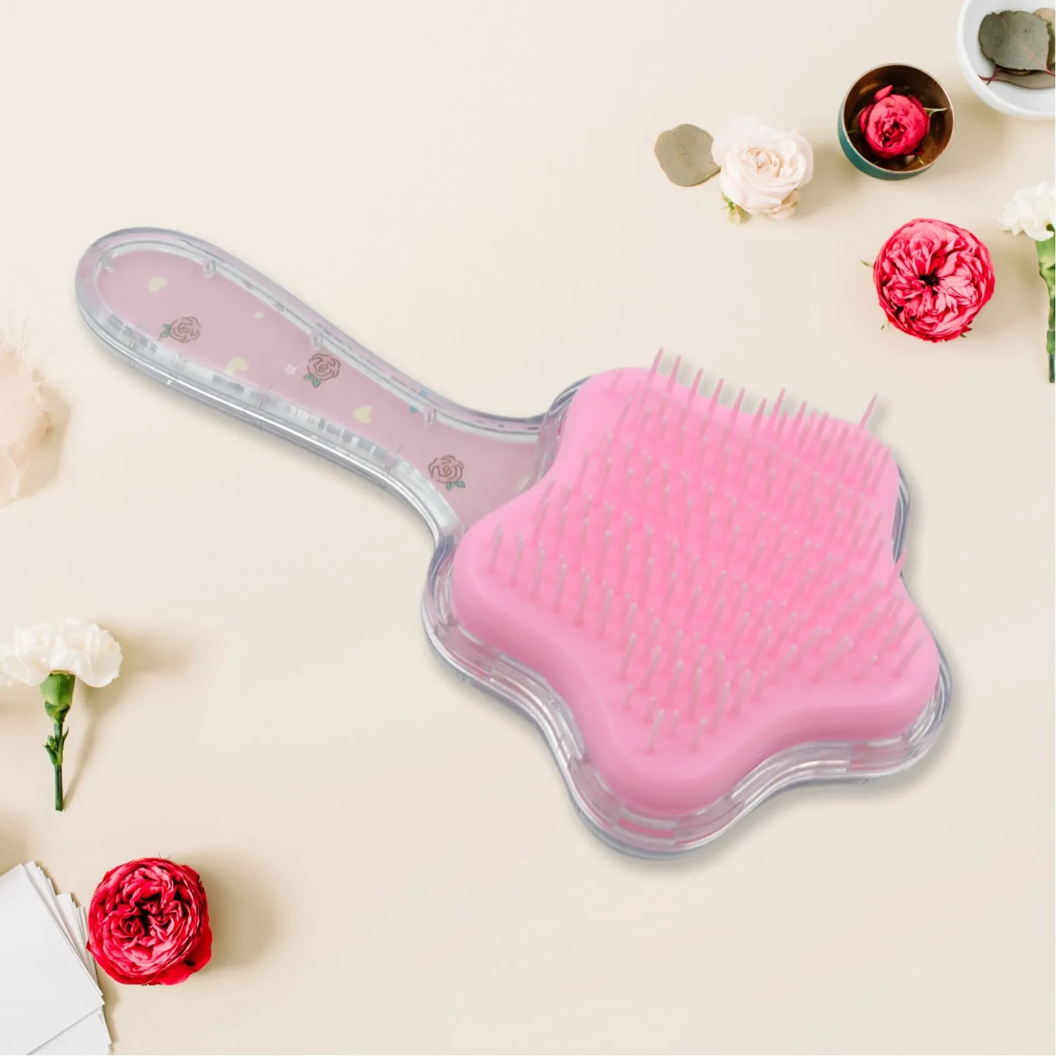 12572 Cartoon Hair Brush Massage Shower Comb Blur Wet Salon Hair Brushes Hair Styling Tools, Glitter Comb, Soft & Smooth Brush, Mermaid Brush For Kids Return Gifts For Kids (1 Pc )