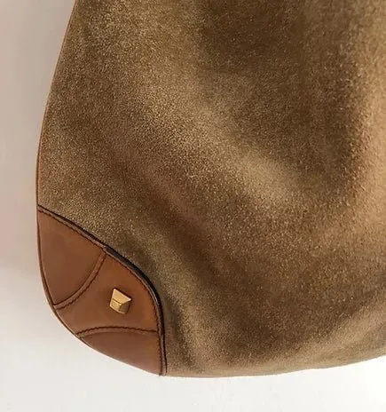 2000s GUCCI SUEDE LEATHER BUCKET BAG