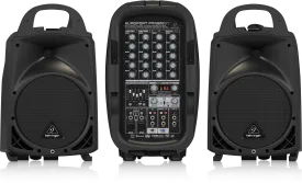 Behringer Europort PPA500BT Ultra-Compact Powered Speakers 500-Watt 6-Channel Portable PA System with Bluetooth Wireless Technology, Wireless Microphone Option, KLARK TEKNIK Multi-FX Processor and FBQ Feedback Detection