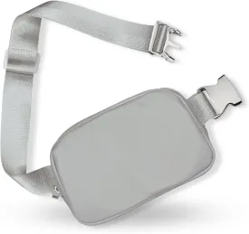 Boutique Belt Bag | Crossbody Bag Fanny Pack for Women Fashionable | Cute Mini Everywhere Bum Hip Waist Pack | Small Fashion Travel Chest Bag | Silver Accessories | Adjustable Extended Strap | Stone
