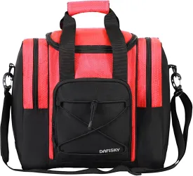 Bowling Ball Bag - Single Ball Tote with Padded Holder, Shoe Compartment and Strap