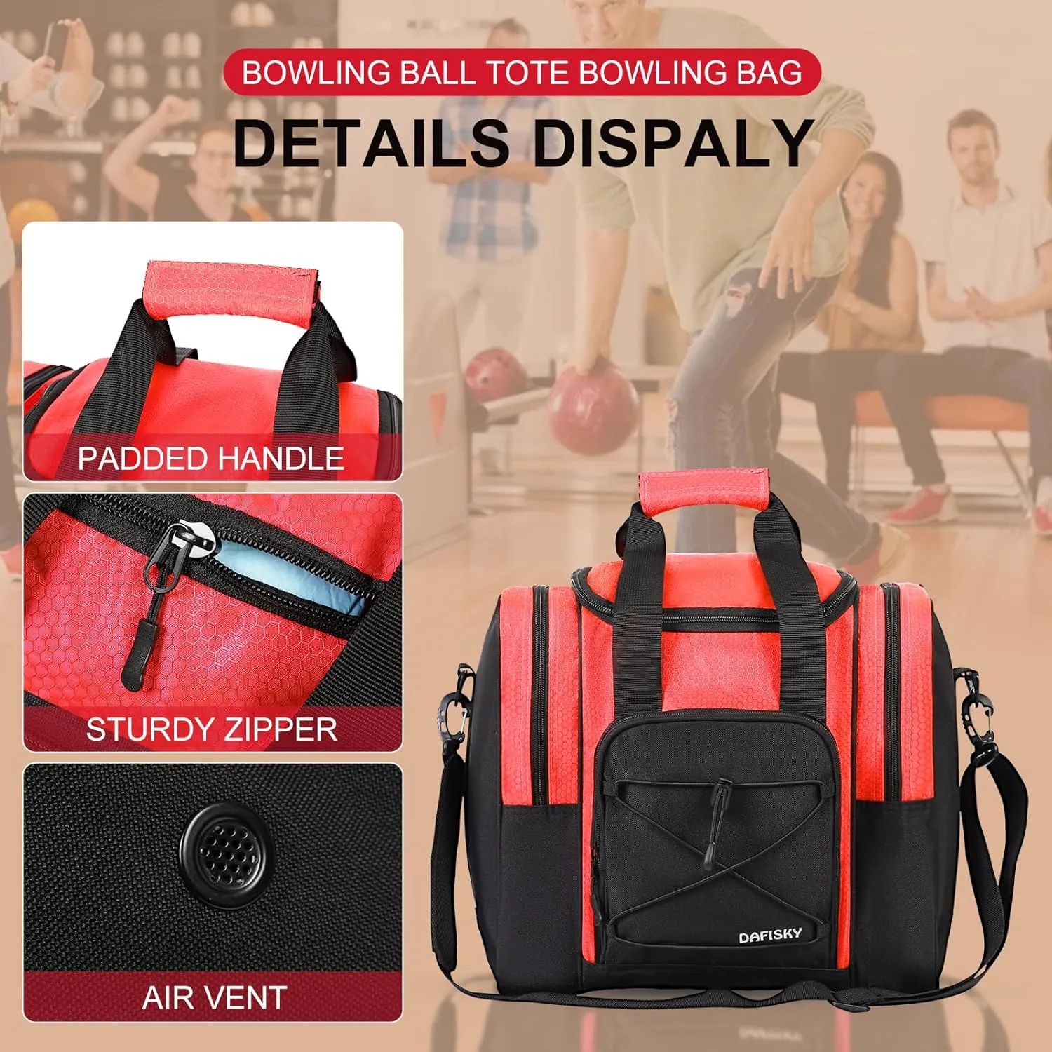 Bowling Ball Bag - Single Ball Tote with Padded Holder, Shoe Compartment and Strap