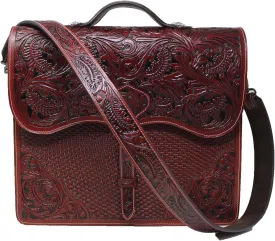 CHALLENGER Laptop Western Tooled Genuine Leather Business Art Binder Portfolio Padfolio Bag 18FKMPortfolio