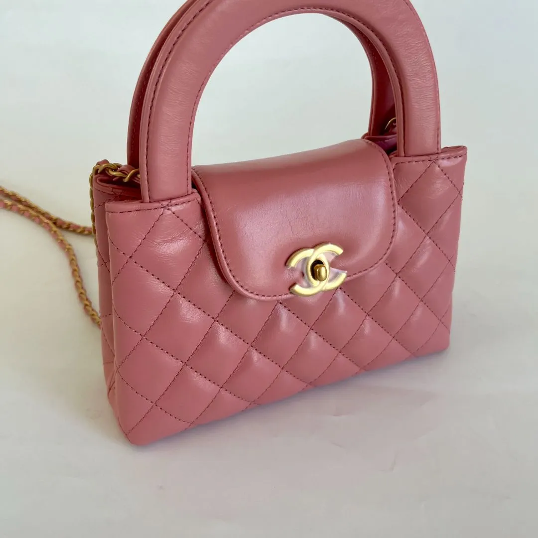 Chanel Pink Leather Kelly Shopping Bag