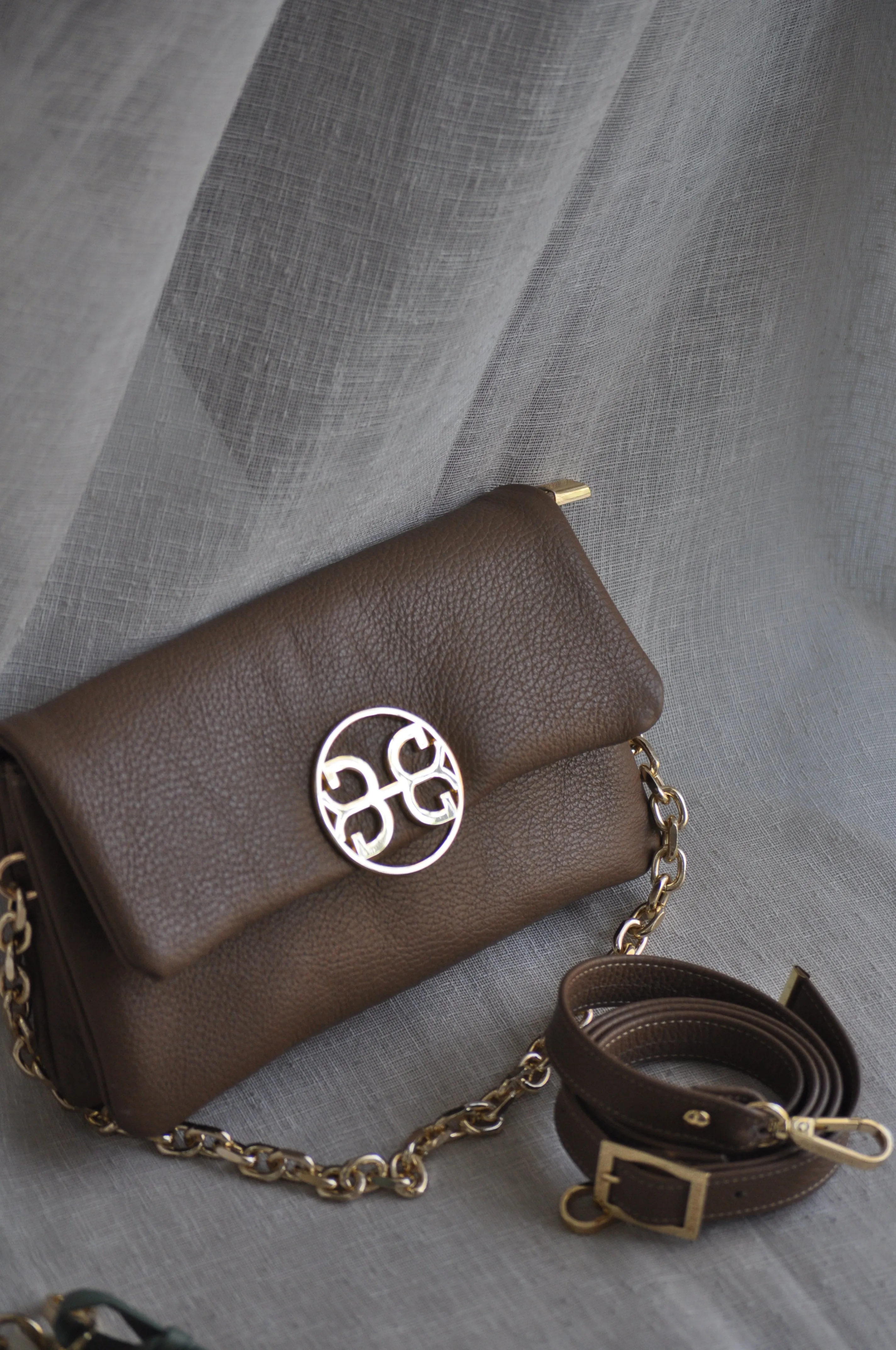 Clelia Mini Leather Shoulder Bag - Biscotti