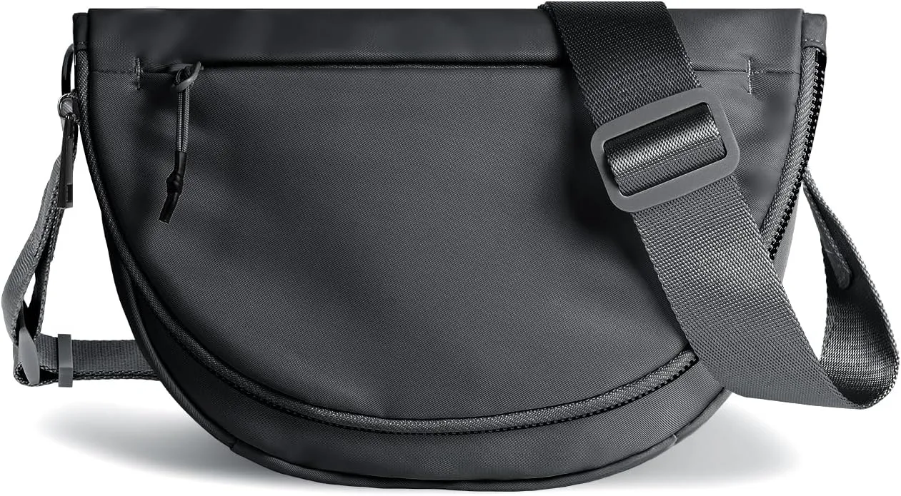 Crescent Bag for Women and Men, Fashion Medium Nylon Folding Crescent Moon Bag Single Shoulder Bag with Adjustable Strap