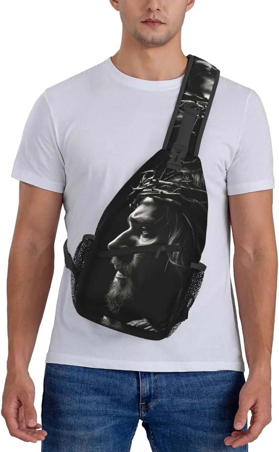 Crown Of Thorns Jesus Sling Bag For Men Crossbody Backpack,Women Shoulder Bag For Travel Sport