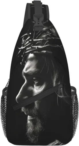 Crown Of Thorns Jesus Sling Bag For Men Crossbody Backpack,Women Shoulder Bag For Travel Sport
