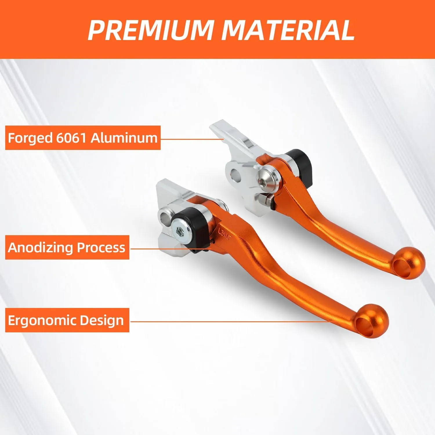 Dirt Bike Foldable Clutch Brake Levers,Forged Pivot Handle Clutch Breakaway Lever for Dirtbike SX SXF XC XCW EXC TPI XCFW EXCF 125-500-Orange
