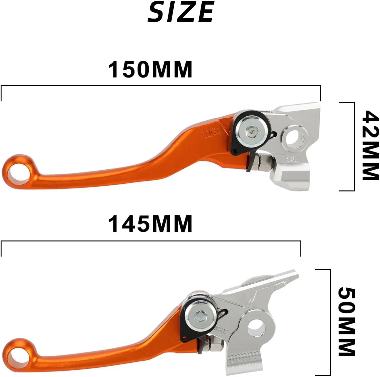 Dirt Bike Foldable Clutch Brake Levers,Forged Pivot Handle Clutch Breakaway Lever for Dirtbike SX SXF XC XCW EXC TPI XCFW EXCF 125-500-Orange