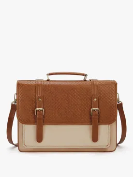 Dolce Weave Vegan Leather 15.6-Inch Briefcase