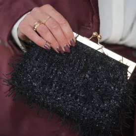 Faux Feather Clutch