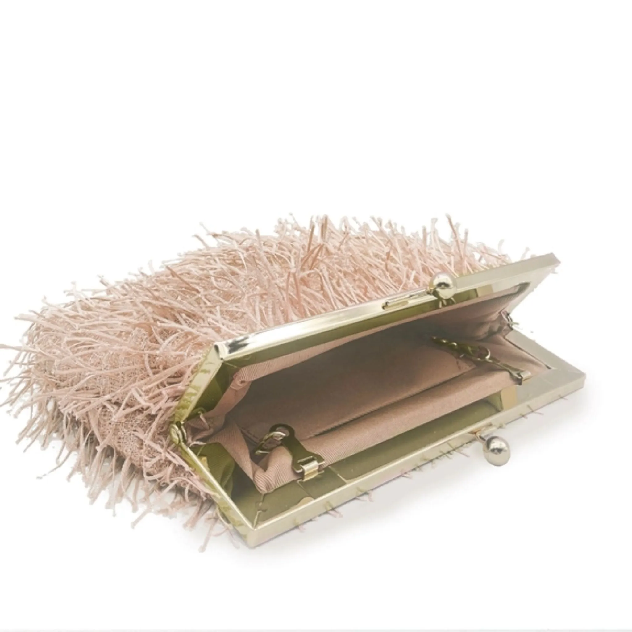 Faux Feather Clutch