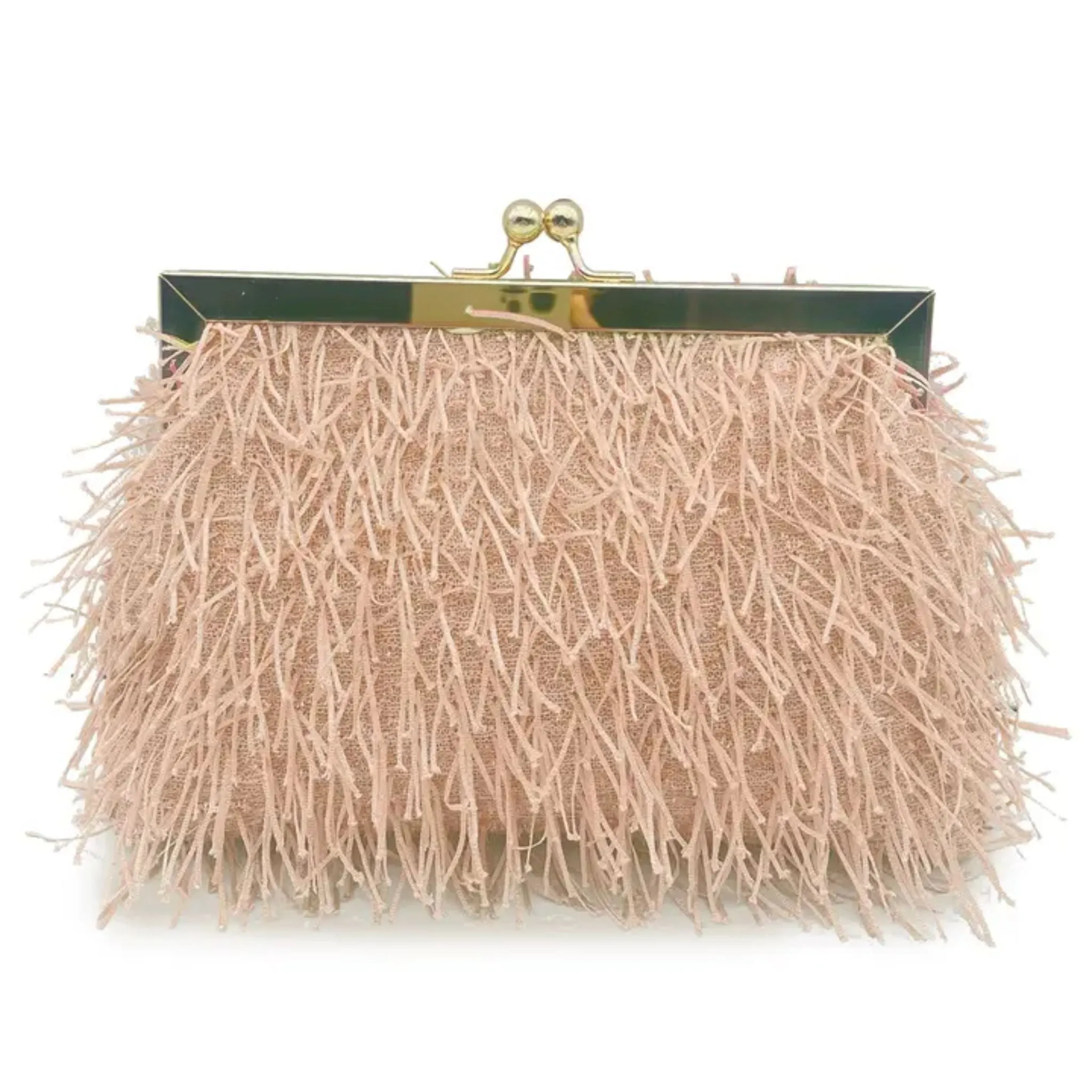 Faux Feather Clutch