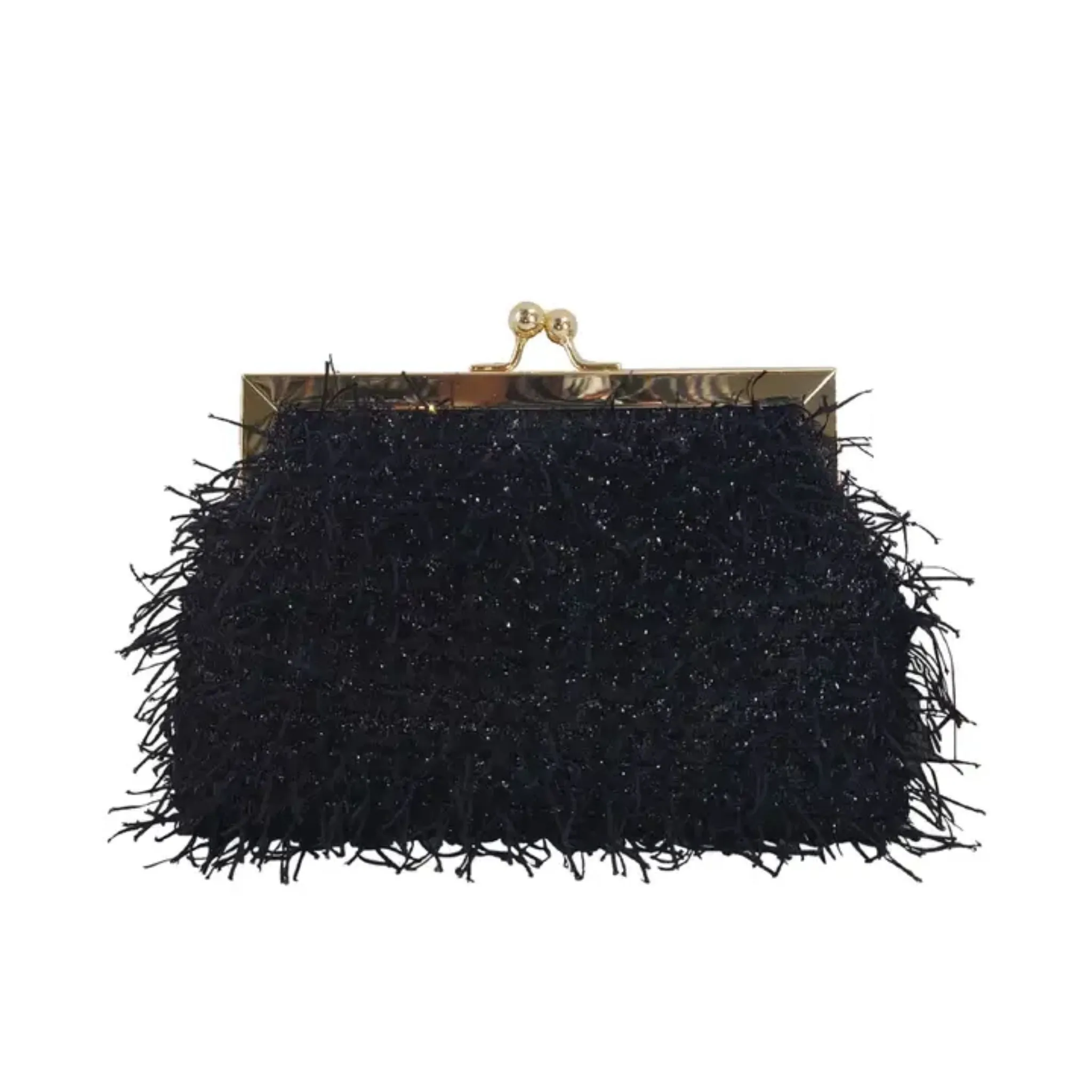 Faux Feather Clutch