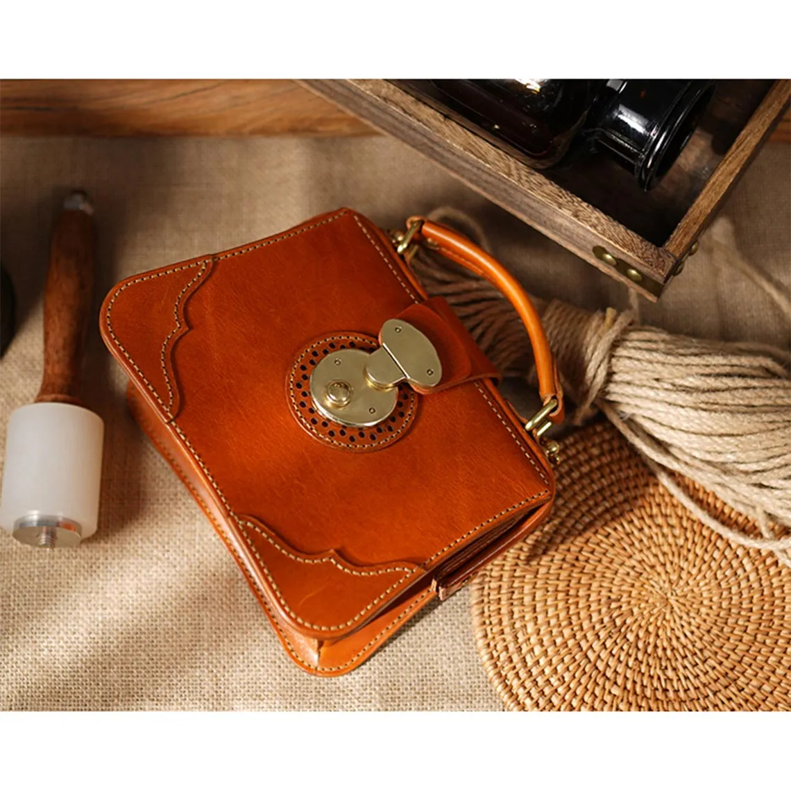 Full Grian Leather Chinese Style Doctor Bag DIY Kits