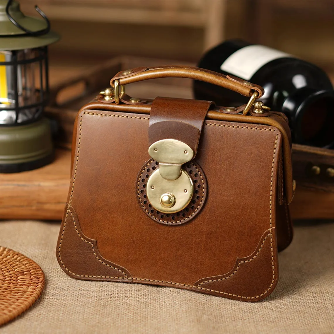 Full Grian Leather Chinese Style Doctor Bag DIY Kits