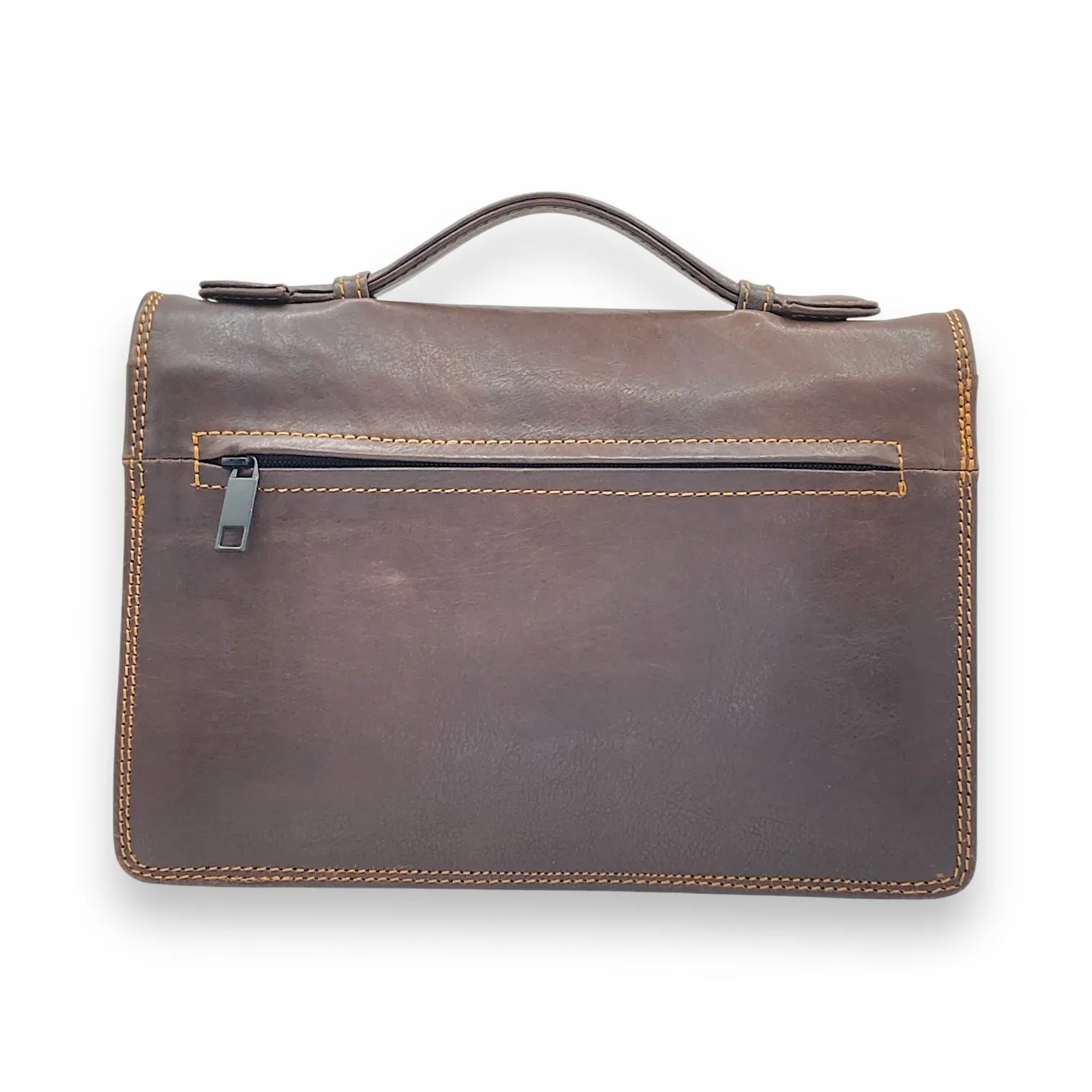 Hand Pouch, Wash Bag, Toiletry, Genuine Leather # 2173BH