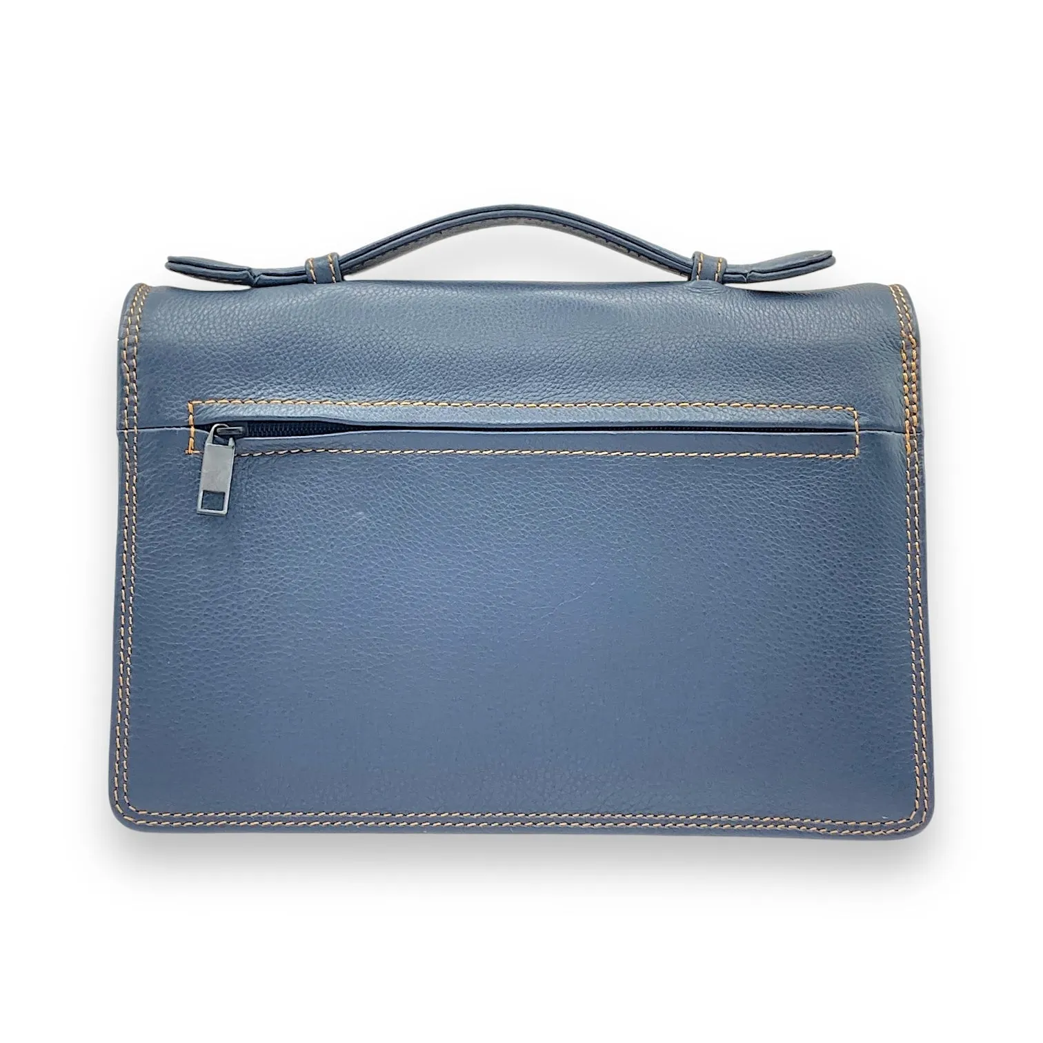 Hand Pouch, Wash Bag, Toiletry, Genuine Leather # 2173BH