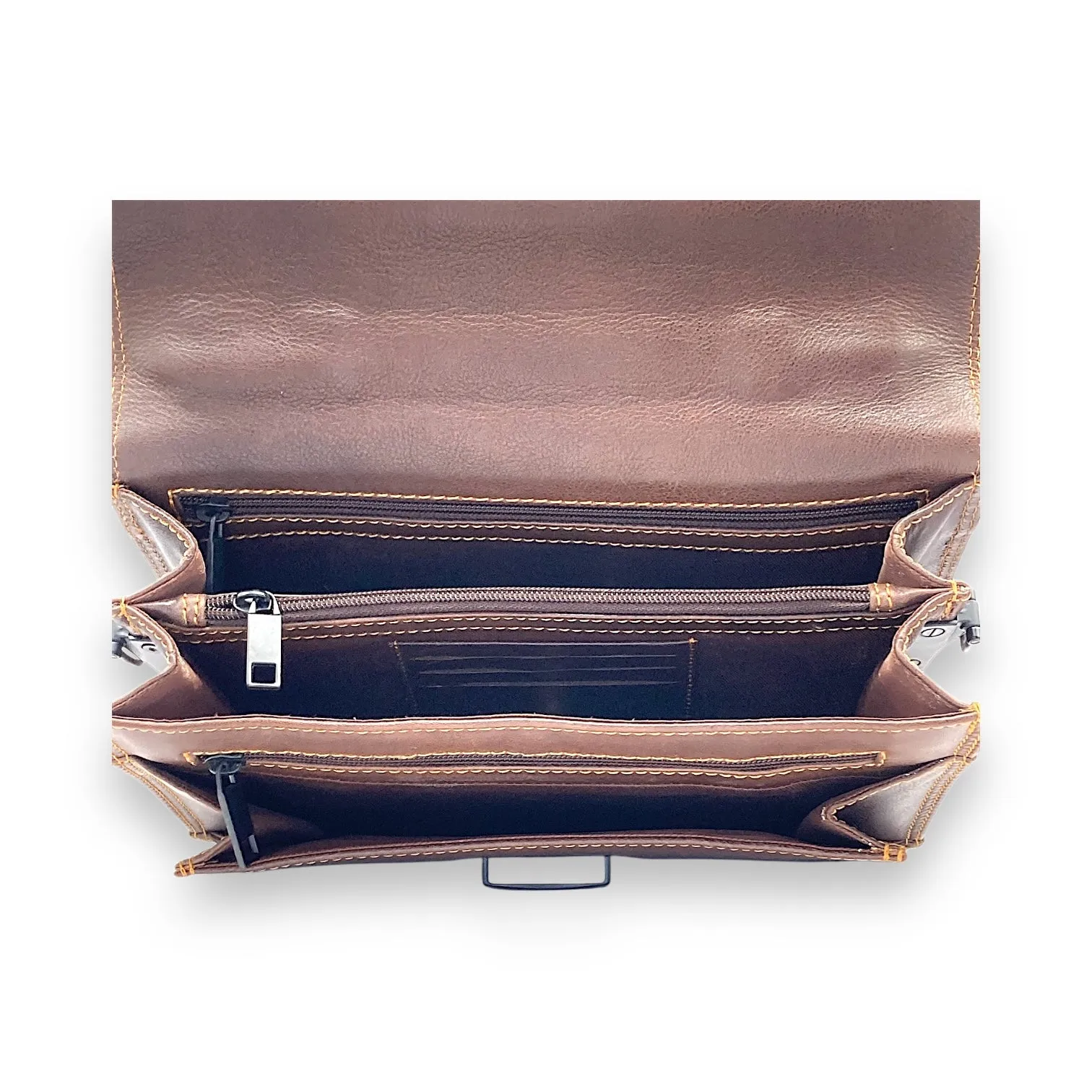 Hand Pouch, Wash Bag, Toiletry, Genuine Leather # 2173BH