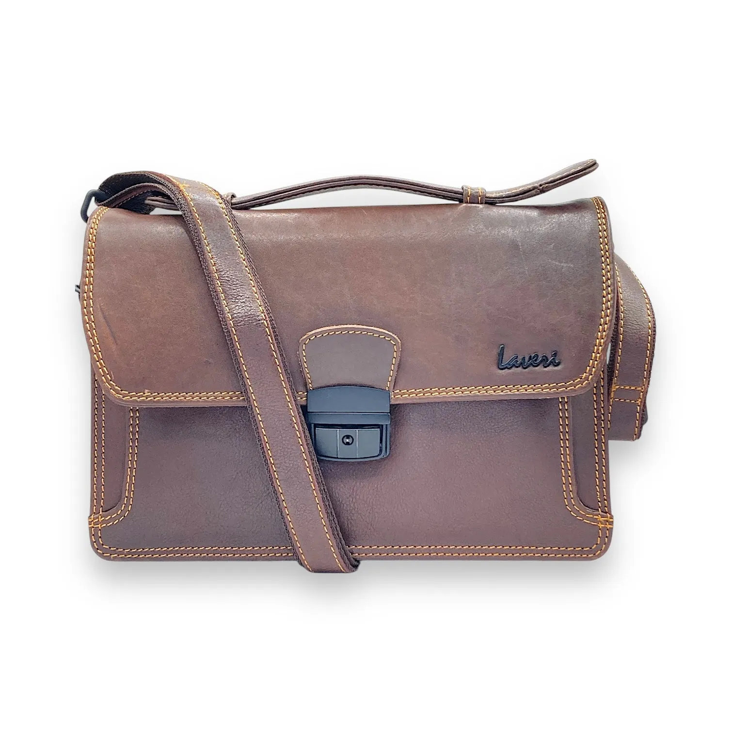 Hand Pouch, Wash Bag, Toiletry, Genuine Leather # 2173BH