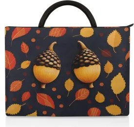 Hazelnut Leaf Laptop Sleeve with Handle Waterproof Computer Carrying Case