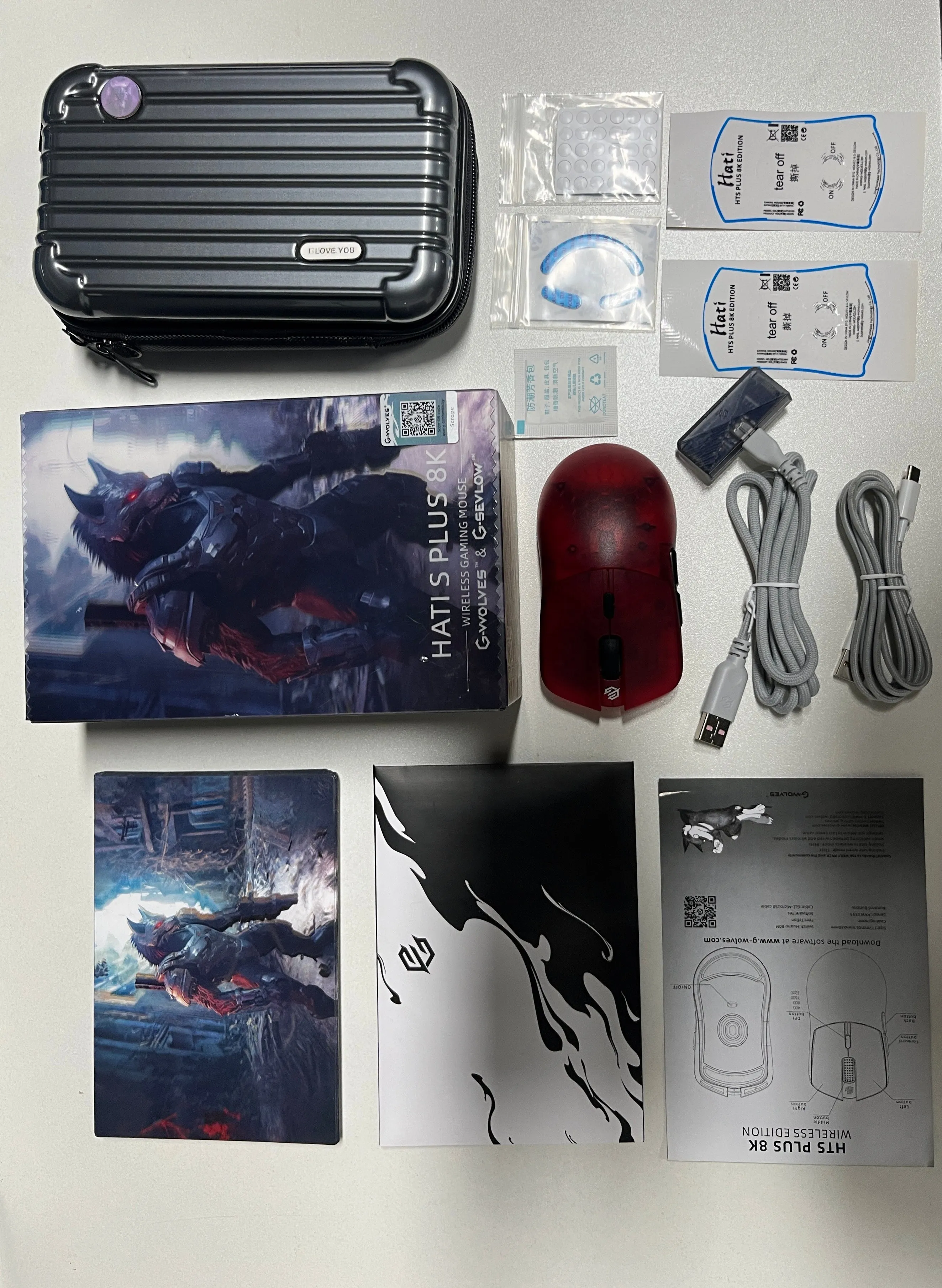 HTS Plus 8K Wireless Gaming Mouse,46g±1g，USB: Type C port