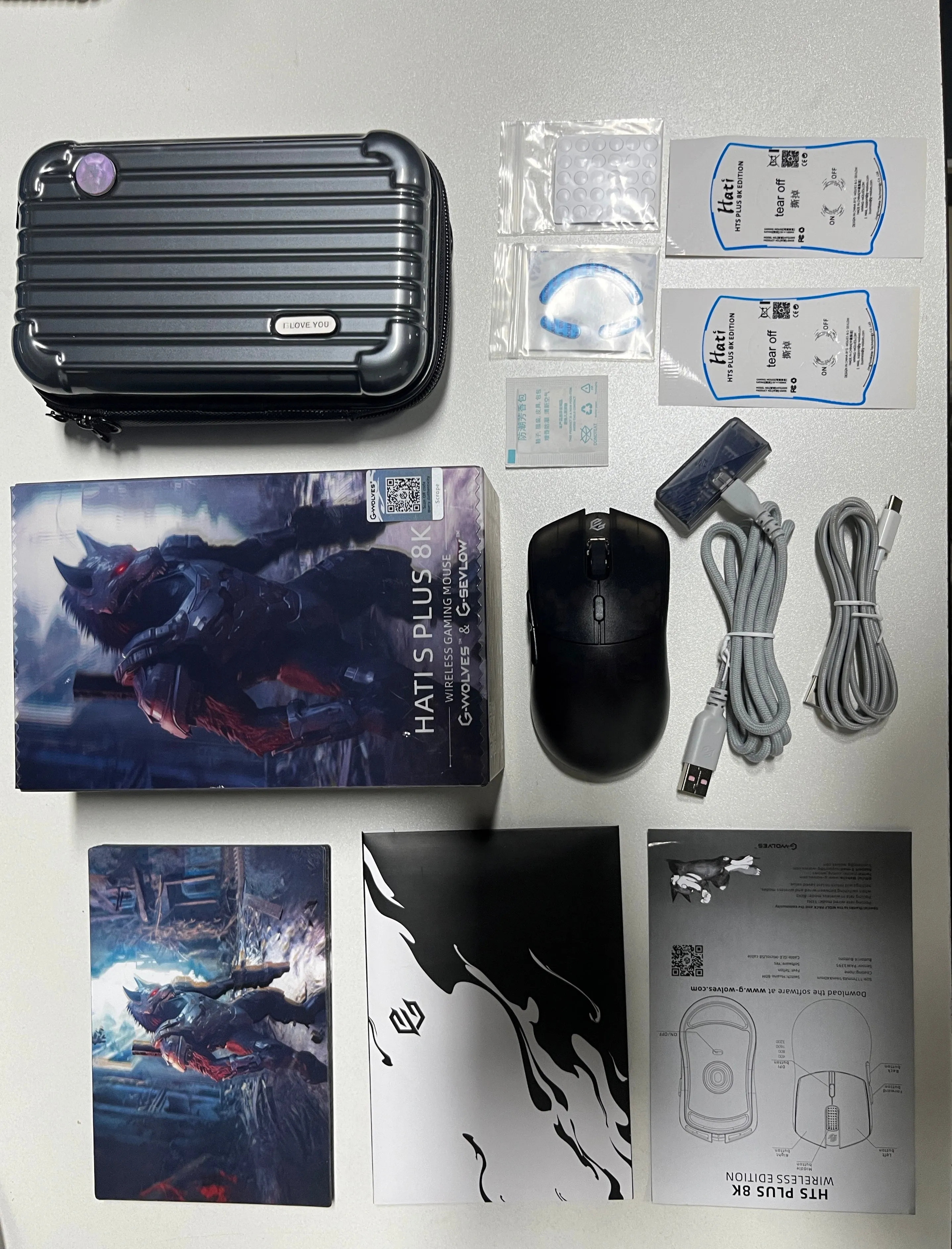 HTS Plus 8K Wireless Gaming Mouse,46g±1g，USB: Type C port