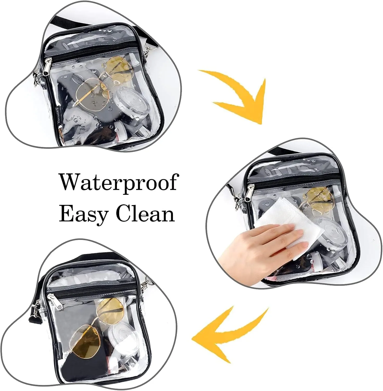 KETIEE Clear Crossbody Bag, Stadium Approved Clear Purse Bag for Concerts Sports Events Festivals