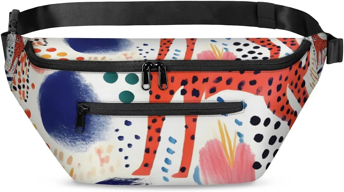 Leopard Spots Sling Bag Crossbody Backpack Chest Daypack for Women Sport Travel Hiking Casual Bag Multipurpose Waist Pack With Zipper Closure Adjustable Strap Shoulder Bag