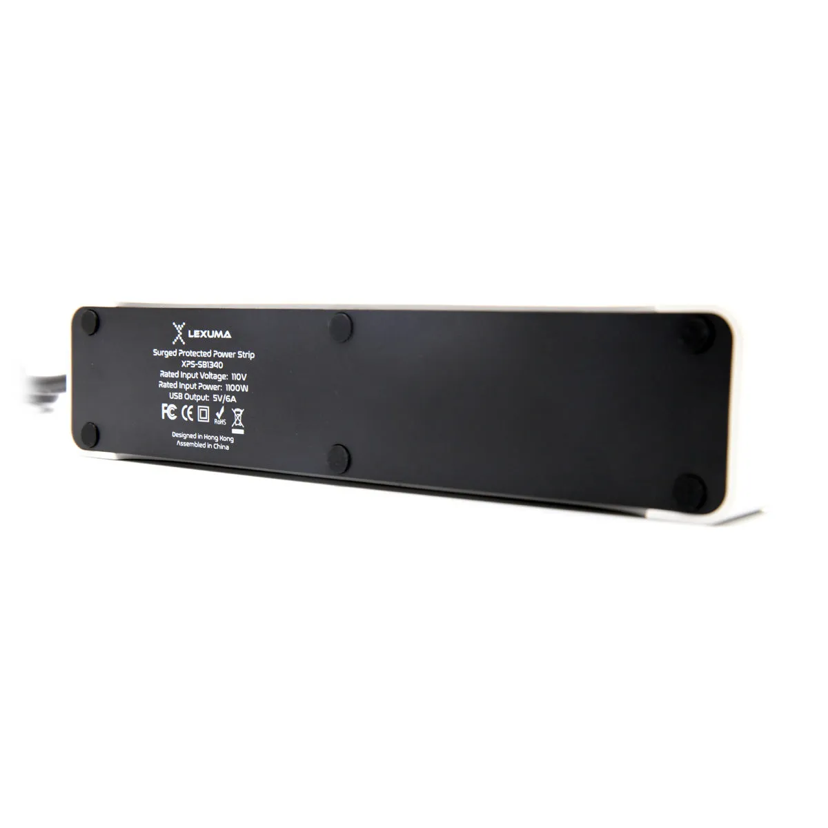 Lexuma XStrip 3-Gang US Type 15A Socket Mini USB Power Strip with 4 USB Ports