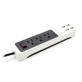 Lexuma XStrip 3-Gang US Type 15A Socket Mini USB Power Strip with 4 USB Ports