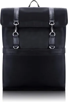 McKLEIN 17" Nylon Flap Over Laptop Backpack- ELEMENT- Black