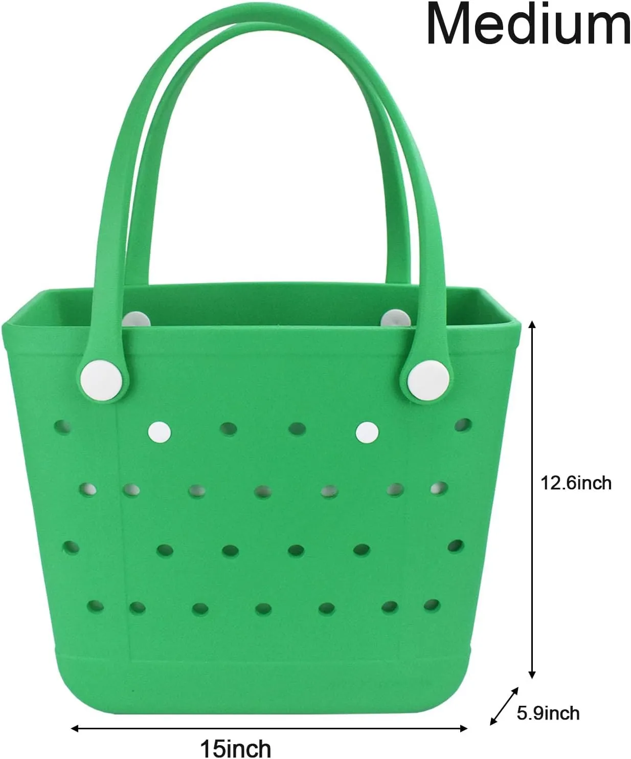 Medium Beach Bag, Waterproof Rubber Beach Bag, Washable Open Tote Bag Durable Tote Travel Bags for Outdoor Sport
