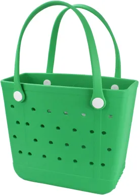 Medium Beach Bag, Waterproof Rubber Beach Bag, Washable Open Tote Bag Durable Tote Travel Bags for Outdoor Sport
