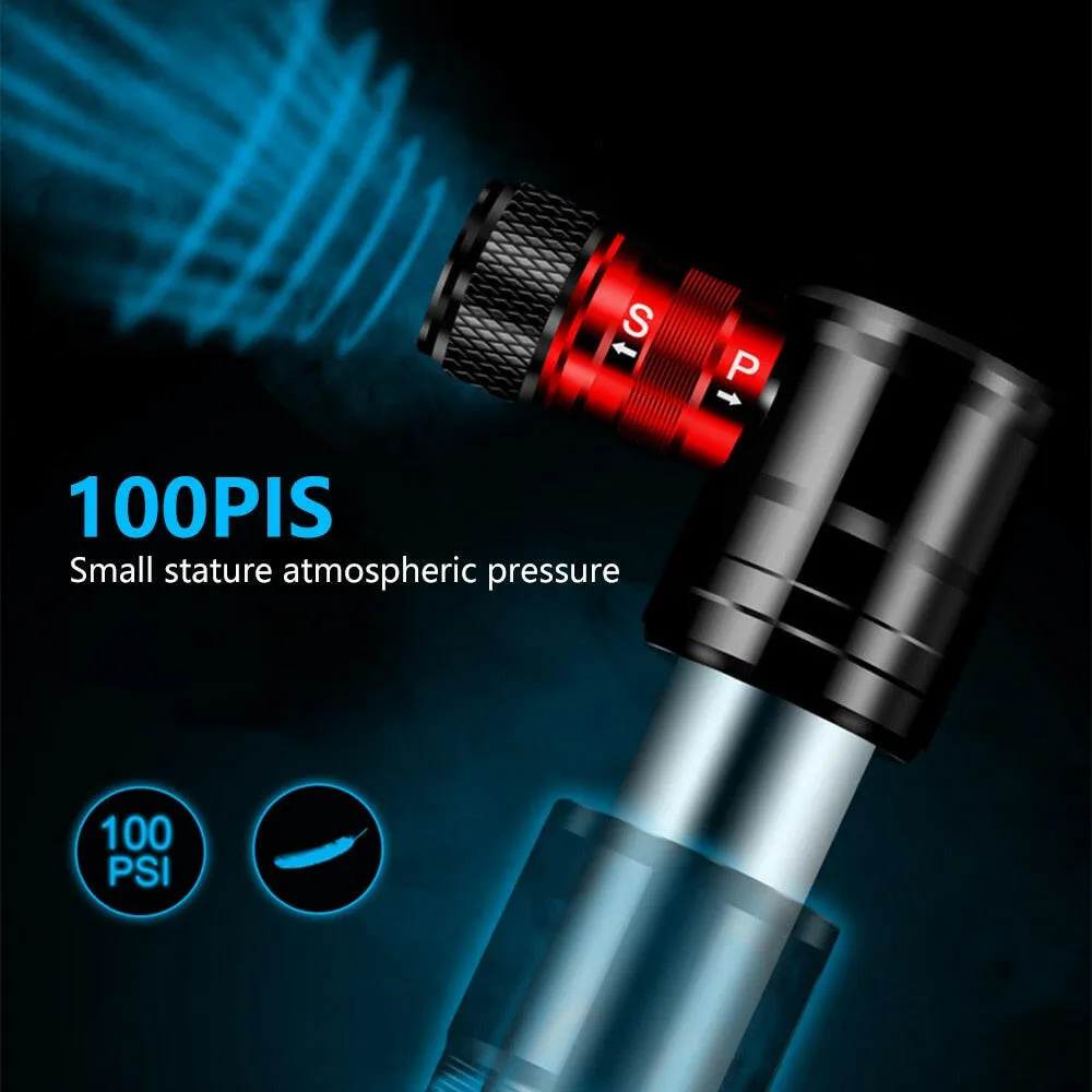 Mini Bike Pump Tire Inflator 100PSI MTB Road Bike Cycling Pump Aluminum Alloy Bicycle Hand Air Pump Schrader Presta Valve