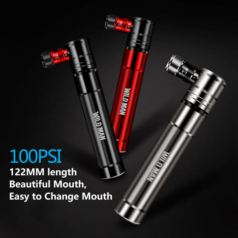 Mini Bike Pump Tire Inflator 100PSI MTB Road Bike Cycling Pump Aluminum Alloy Bicycle Hand Air Pump Schrader Presta Valve