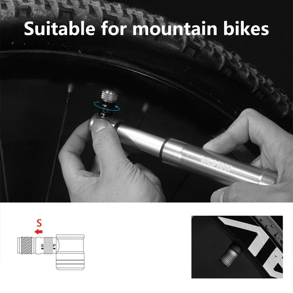 Mini Bike Pump Tire Inflator 100PSI MTB Road Bike Cycling Pump Aluminum Alloy Bicycle Hand Air Pump Schrader Presta Valve