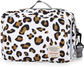 MOMIGO Baby Diaper Caddy Bag - Diaper Caddy Tote Baby Stroller Bag Nursery Storage Bin for Diapers, Wipes & Toys Mini Diaper Bag for Outdoor (Leopard)