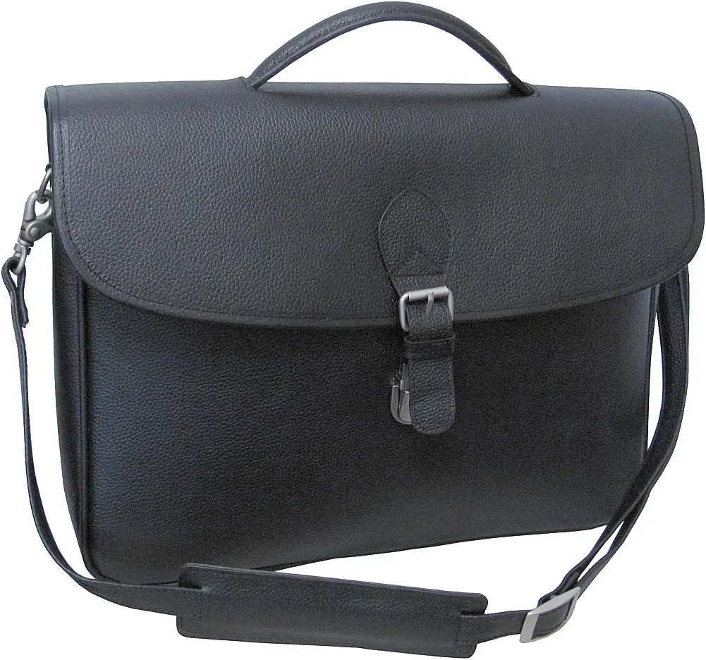 Montana Leather Executive Briefcase - Black (#2495-0)