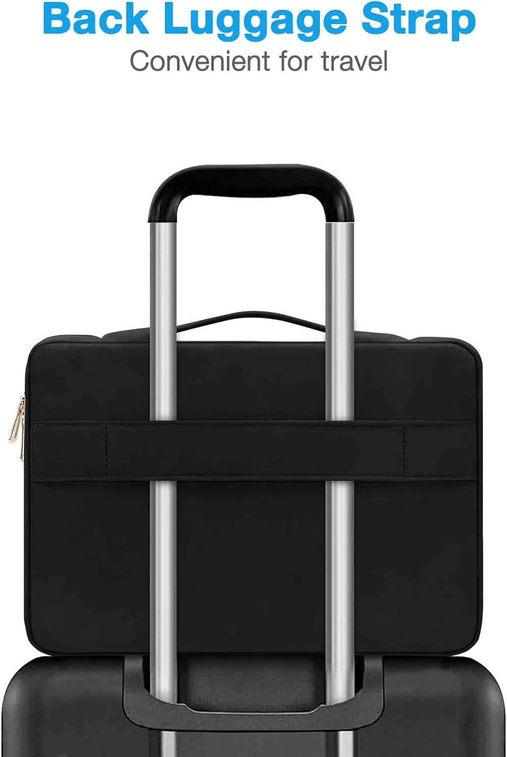 MOSISO 13-14 inch 360 Protective Laptop Sleeve Compatible with MacBook Air/Pro, 13-13.3 inch Notebook, Compatible with MacBook Pro 14, Rectangle Quilted Bag with Handle&Pocket&Small Case&Belt, Black