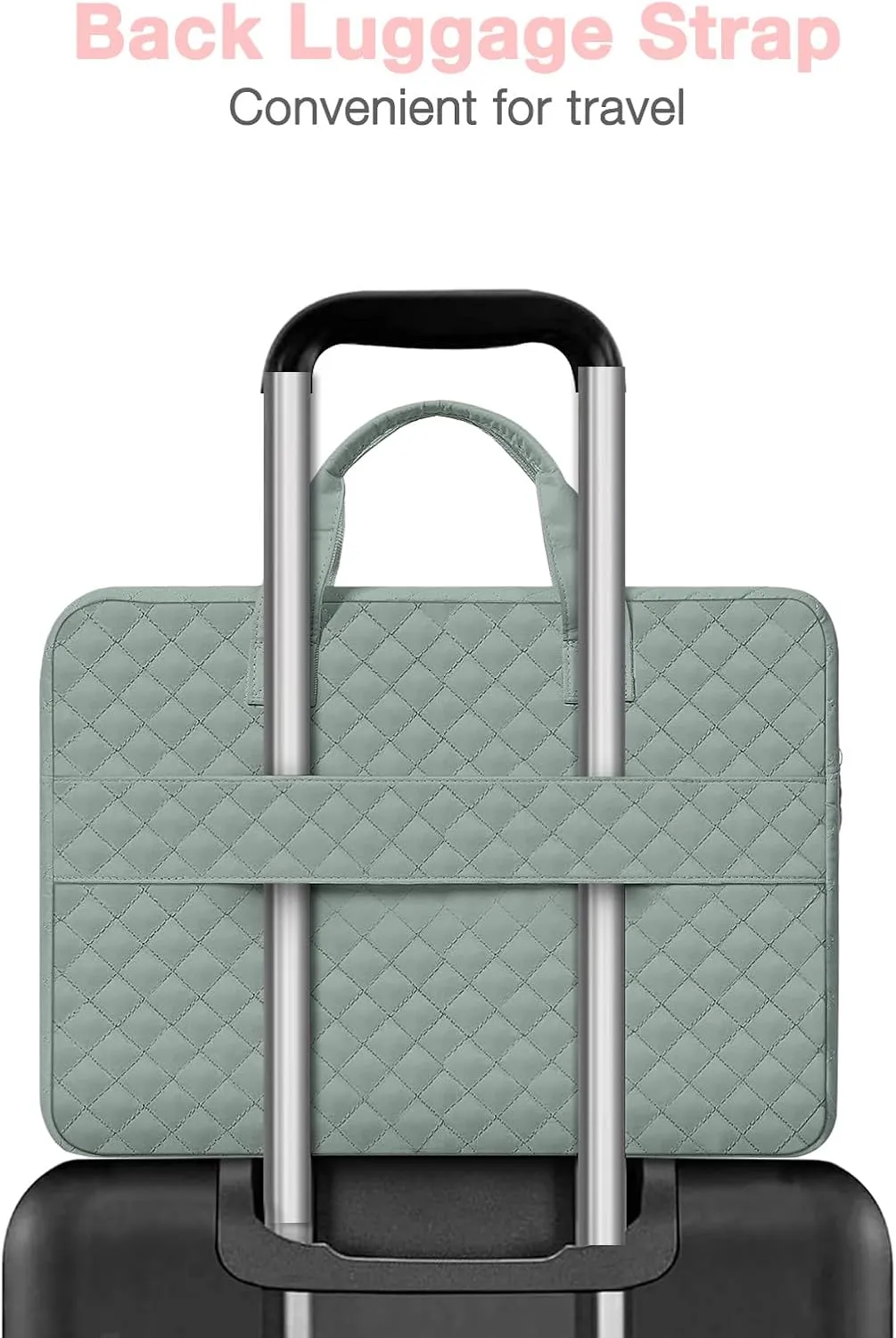 MOSISO 360 Protective Laptop Sleeve Compatible with MacBook Air 13 inch M3 M2 M1 2024-2018/Pro 13 M2 M1 2024-2016,Surface Pro 8/7/6/X/5/4/3, Square Quilted Bag with 2 Pockets&Handle&Belt,Antique Green