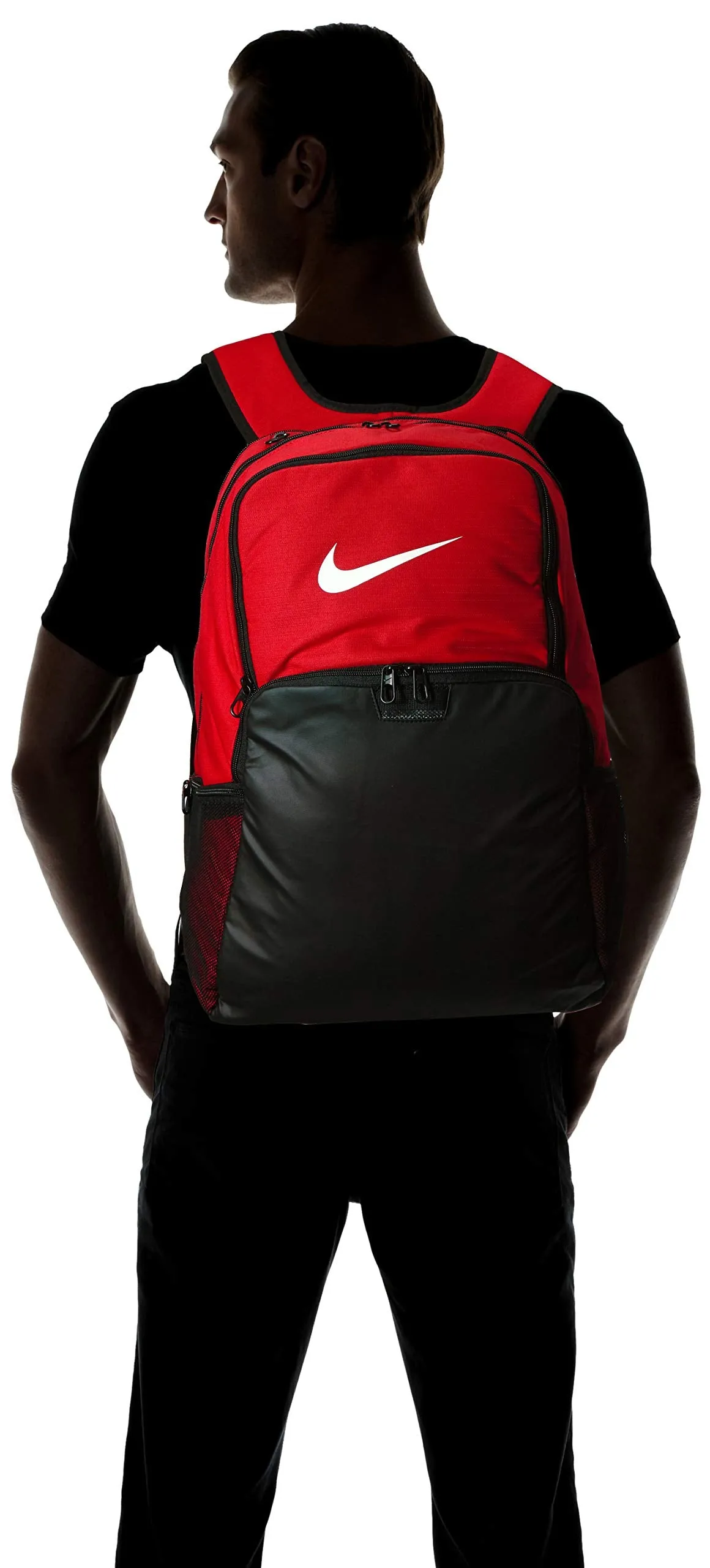 NIKE Brasilia XLarge Backpack 9.0, University Red/Black/White, Misc