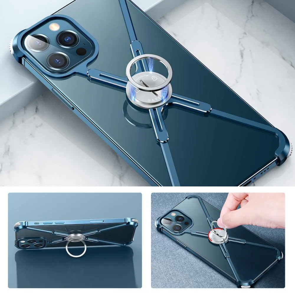 Oatsbasf Aviation X Frame Magnetic Rotating Ring Stand Air Cushion Case Cover