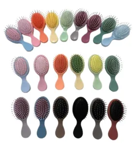 Pkg of 10 Hair Brushes: Mini Wet/Dry Travel Hair Brush – Keep Hair Healthy with Fewer Breaks