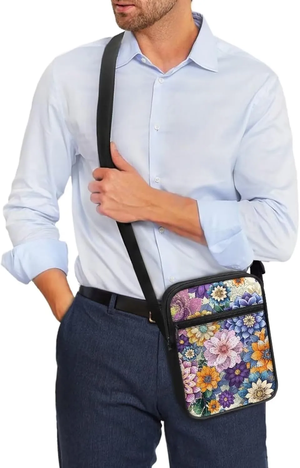 Rchsmod Small Messenger Bag for Men Women Crossbody Shoulder Bag Sling Bag Cell Phone Purse Travel Bag with Adjustable Strap