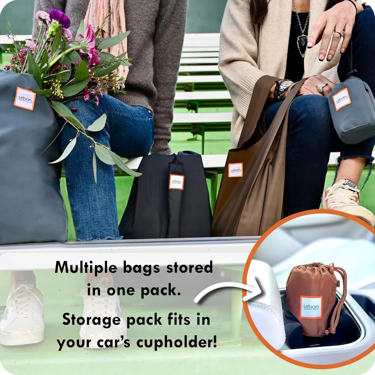 Reusable Shopping Bags, Versatile Grocery Totes, 26' x 12.5', Set of 3, Galaxy