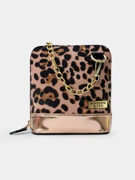Royal Cheetah Caravan Animal Printed Rosegold Crossbody Bag | Modern Myth