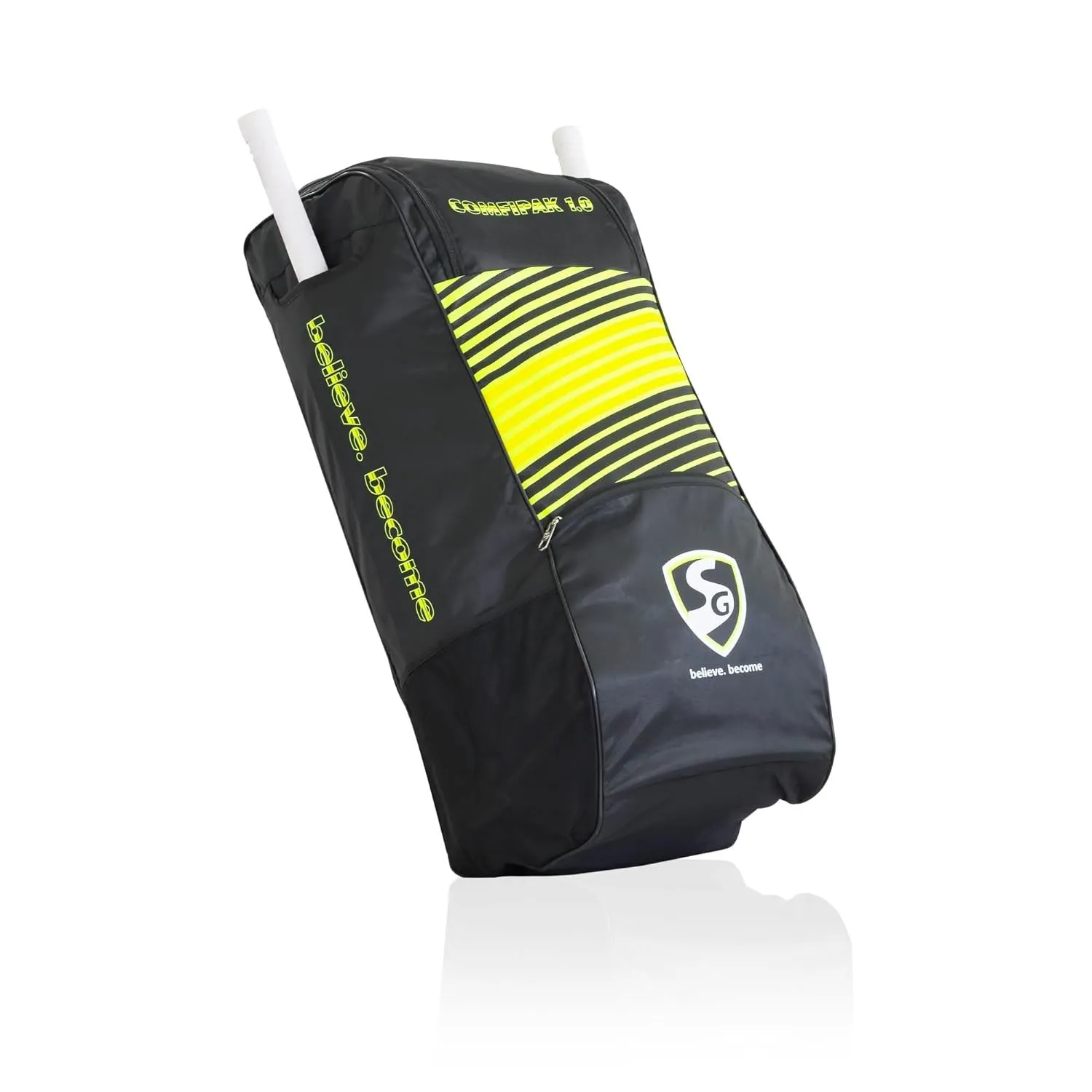 SG ComfiPak 1.0 Duffle Cricket Kitbag, Large - Black/F. Yellow
