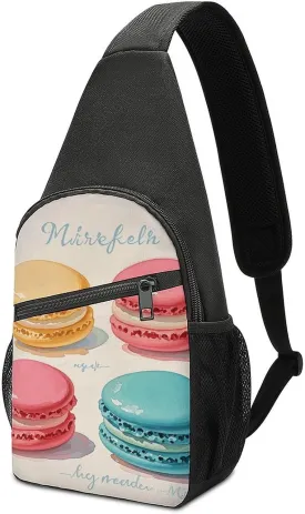 Sling Bag for Men Crossbody Bags Watercolor Macaron Chest Bag Daypack Fanny Pack Cross Body Bag for Travel